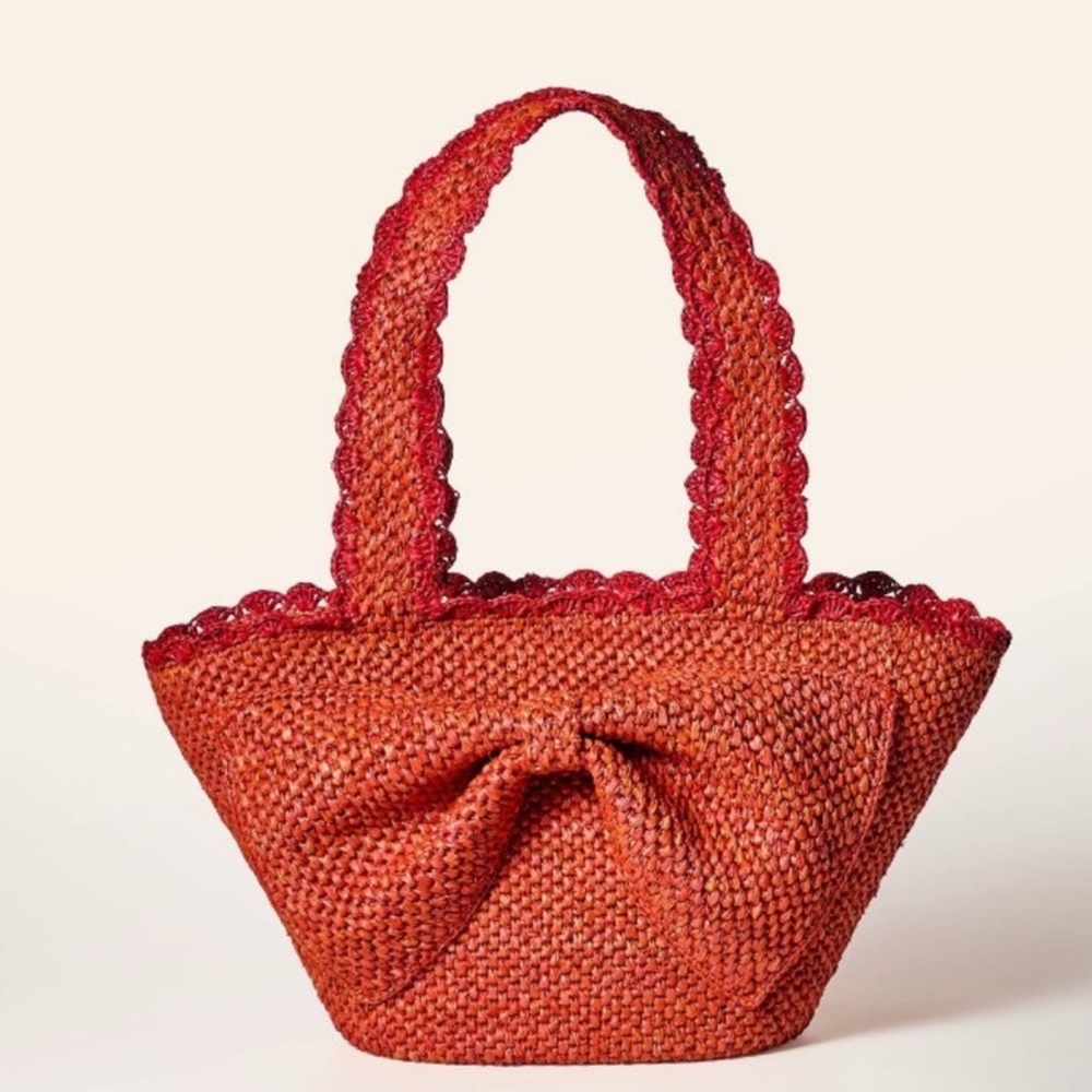 KATE ♠️ SPADE/ TARGET RAFIA Woven Tote Bag NWT - Picture 1 of 9